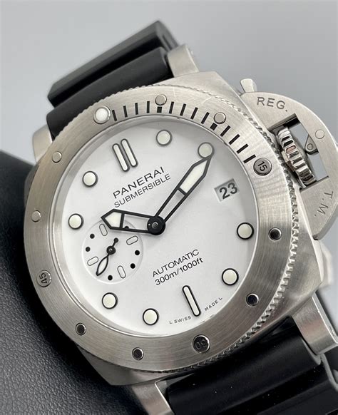 panerai submerible|panerai submersible 42mm white dial.